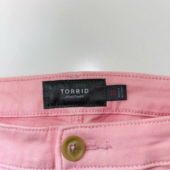 Torrid Pink Mid-rise Stretch Twill Chino Skinny Cropped Pants 10 Women’s - Picture 12 of 14